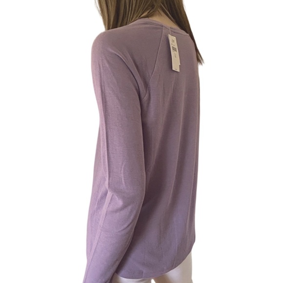 J. Jill Cotton Top Tank Tee Sweater Raglan Long Sleeve Lavender Relaxed Fit XS-S - Picture 7 of 14